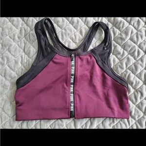 PINK Victoria's Secret sports bra with front zip